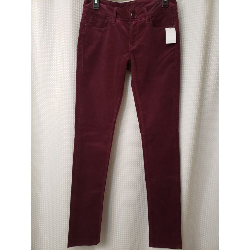 Mavi Gold Womens Jeans Size 27x33 Burgundy Corduroy Alexa Mid-Rise Skinny NWT
